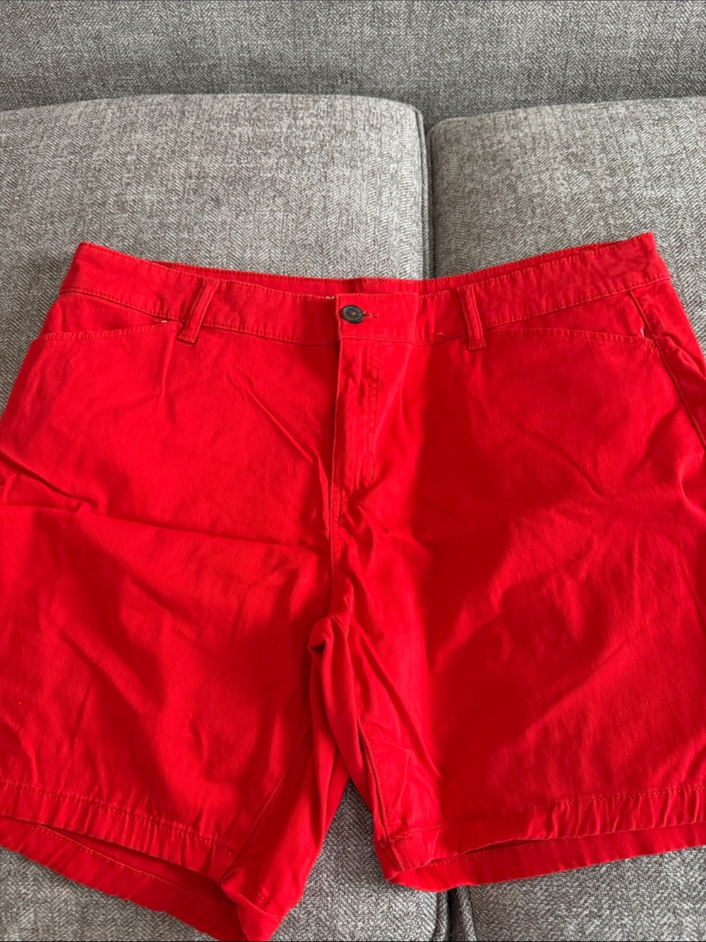 Woman’s  Bright Red Flat Front Shorts